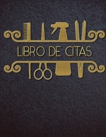 Libro de Citas: Libreta para Apuntar y Agendar Citas  para Peluqueras, Estilistas, Salones de Belleza, Spas, con Horas en Incrementos de Media Hora de ... con dorado 8.5 x 11 in (Spanish Edition) 1689634022 Book Cover