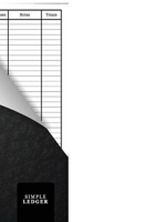 Simple Ledger: Paperback Cash Book | A5 - 110 pages | Simple Income Book | Black Leather | Durable Softcover. B083XVJJN8 Book Cover