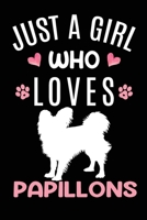 Just A Girl Who Loves Papillons: Papillon Dog Owner Lover Gift Diary Blank Date & Blank Lined Notebook Journal 6x9 Inch 120 Pages White Paper 1673437761 Book Cover