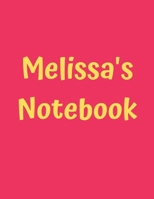 Melissa’s Notebook: Pink Cover, College Ruled, 100 Sheets, 8.5" x 11" (Letter Size), White Paper (Women's Custom Names) 1675209154 Book Cover