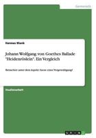 Johann Wolfgang von Goethes Ballade Heidenrslein. Ein Vergleich: Betrachtet unter dem Aspekt: Szene einer Vergewaltigung? 365654767X Book Cover
