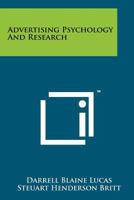 Advertising Psychology and Research 1258126966 Book Cover