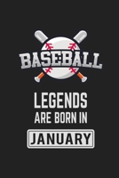 Baseball Legends Are Born In January: Baseball Notebook Gift for Kids, Boys & Girls Baseball Lovers Birthday Gift 1659606411 Book Cover