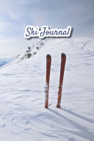 Ski Journal: v2-9 Ski lined notebook gifts for a skiier skiing books for kids, men or woman who loves ski composition notebook 111 pages 6x9 Paperback photos of the mountain and two skis planted in th 1676445021 Book Cover