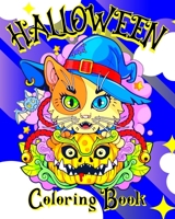 Halloween Coloring Book: 40+ Spooky and Cute Halloween Designs of Cats as Wizards and Witches to Color B0CHXQQNBK Book Cover