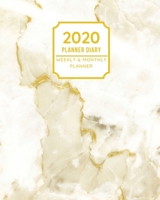 2020 Planner Weekly & Monthly: Daily Planner Diary With Calendars 2020 2021, To-do Lists, Inspirational Quotes, Cute Cream and Gold Marble Cover 1676798706 Book Cover