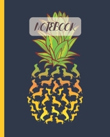 Notebook: Cute Yellow Dachshund Pineapple Graphic - Lined Notebook, Diary, Track, Log & Journal - Gift Idea for Boys Girls Teens Men Women (8"x10" 120 Pages) 1702059502 Book Cover