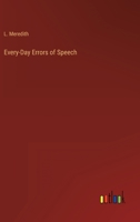 Every-Day Errors of Speech 3368810626 Book Cover