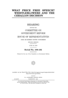 What price free speech?: whistleblowers and the Ceballos decision B084DL5Z2T Book Cover