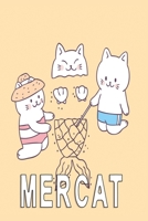 Mercat: Notebook graph paper 120 pages 6x9 perfect as math book, sketchbook, workbook and diary with beach kitty 1676575642 Book Cover
