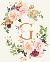 G: Initial Monogrammed Daily Planner; Undated Organizer for 12 months; Any year calendar with dot grid pages; Watercolor peonies flowers cover; Starts ... to Sunday; Schedule and Appointment tracker 1679360175 Book Cover