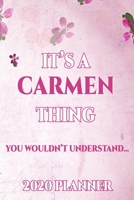 Carmen: Personalised Name Planner 2020 Gift For Women & Girls 100 Pages (Pink Floral Design) 2020 Weekly Planner Monthly Planner 1694402851 Book Cover