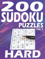 Sudoku Puzzles Book Hard: 200 Hard Sudoku Puzzles For Adults. Large print 8.5 X 11. Gift for Sudoku Lovers. Volume 1 B084DG7P1D Book Cover