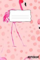 Notebook : 110 Dot Grid Pages (Cute Pink Flamingo Polka Dots Pattern) 1730855873 Book Cover