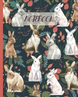 Notebook: Rabbits Drawing & Floral - Lined Notebook, Diary, Track, Log & Journal - Cute Gift Idea for Girls, Teens, Women (8" x10" 120 Pages) 1688699120 Book Cover