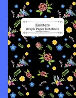 Knitters Graph Paper Notebook: A Black Knitting Pattern Book with Pretty Floral Print 1702163261 Book Cover