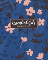 Essential Oil 2020 Weekly Planner 8x10: Planner, Calendar, Inventory, Recipes, Blue Modern Floral 1671985532 Book Cover