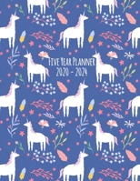 Five Year Planner: 2020-2024 Monthly Calendar - Unicorns 1693113635 Book Cover