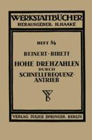 Hohe Drehzahlen Durch Schnellfrequenz-Antrieb 3642890148 Book Cover