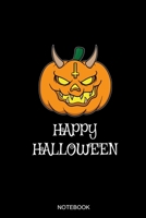 Happy Halloween Notebook: Liniertes Notizbuch A5  - Satan Kürbis Halloween Teufel Notizheft I Satanist Okkult Baphomet Satanismus Geschenkidee 1696577217 Book Cover