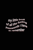 my little book of all the fucking passwords i have to remember: Aesthetic Sarcastic Password Saying Joke Journal to Keep Your Passwords Safe 170639991X Book Cover