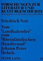 Vom «Landkalender» Zum «Rheinlaendischen Hausfreund» Johann Peter Hebels: Das Suedwestdeutsche Kalenderwesen Im 18. Und Beginnenden 19. Jahrhundert 3631467788 Book Cover