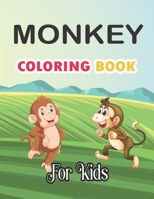 Monkey Coloring Book For Kids: funny coloring pages, jungle animal book B08SPF5GB1 Book Cover