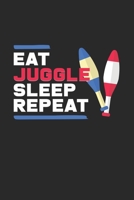 Eat juggle sleep repeat: 6x9 Juggling - dotgrid - dot grid paper - notebook - notes 1087047765 Book Cover