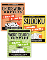 Brain Fitness Puzzle Games Variety Pack: Enlarged Print Sudoku, Crosswords, Word Search B0FJQ7DX22 Book Cover