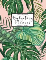 Budgeting Planner: Monthly and Weekly Budgeting Workbook for Organizing Finances Palms on Soft Pink 1073893472 Book Cover