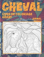 Livre de coloriage géant - Mandala - Animal - Cheval B09DF8964V Book Cover