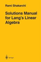 Solutions Manual for Lang’s Linear Algebra 0387947604 Book Cover