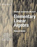 Elementary Linear Algebra, Student Solutions Manual 0471433306 Book Cover