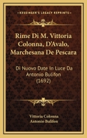 Rime Di M. Vittoria Colonna D'avalo 1017661480 Book Cover