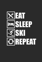 EAT SLEEP SKI REPEAT: Notizbuch Skiing Planer Notebook Schi Journal kariert squared 6x9 karo 1690962690 Book Cover