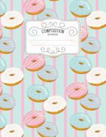 Composition Notebook: Kawaii College Ruled Narrow Line Comp Books for School - Blue Doughnuts 179750021X Book Cover