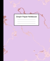 Graph Paper Notebook: Beautiful Purple Marble and Rose Gold 7.5 x 9.25 inches - 5 x 5 Squares per inch, Quad Ruled Cute Graph Paper Composition Notebook for Children, Kids, Girls, Teens and Students ( 1689444169 Book Cover