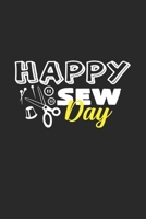 Happy sew day: 6x9 Sewing Machine - lined - ruled paper - notebook - notes 1087069017 Book Cover