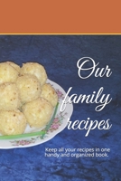 Our family recipes: Keep all your recipes in one handy and organized book. size 6" x 9",  45 recipes , 92 pages. 1660903351 Book Cover