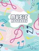 Music Notebook: Manuscript Paper * Large (8.5 x 11) * 12 Stave * 100 Pages: Colorful Notes 1673570933 Book Cover