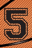 5 Journal: A Basketball Jersey Number #5 Five Notebook For Writing And Notes: Great Personalized Gift For All Players, Coaches, And Fans (Black Dimple Seam Ball Print) 1711720607 Book Cover