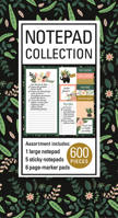 Book of Sticky Notes: Notepad Collection (Floral on Black) 1640302085 Book Cover