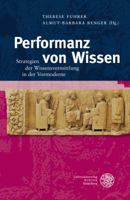 Performanz Von Wissen: Strategien Der Wissensvermittlung in Der Vormoderne 3825358321 Book Cover