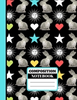 Composition Notebook: Midnight Rabbits Under Sun Moon Stars Novelty Gift - Rabbit College Ruled Notebook for Girls, Kids, Students and Women 1686595484 Book Cover