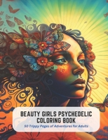 Beauty Girls Psychedelic Coloring Book: 50 Trippy Pages of Adventures for Adults B0C5KQGV2C Book Cover