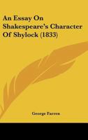 An Essay On Shakespeare's Character Of Shylock 1165302195 Book Cover