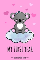 My First Year Baby Memory Book: Koala Bear Animal Kawaii - A Modern Memory Book for Baby Girl. Baby Memory Book to Fill In, Baby Journal for the First ... Shower / Baptism / Babyparty /Push Present 1671792742 Book Cover