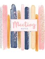 Meeting Notes: Watercolor Stripes Cover Taking Minutes Record Log Book, Day Action Items & Notes, Attendees Business Notebook for Meetings and Organizer Secretary Logbook Journal 1692654926 Book Cover