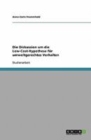 Die Diskussion Um Die Low-Cost-Hypothese Fur Umweltgerechtes Verhalten 3638844943 Book Cover