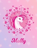 Molly: Unicorn Sheet Music Note Manuscript Notebook Paper Magical Horse Personalized Letter M Initial Custom First Name Cover Musician Composer Instrument Composition Book 12 Staves a Page Staff Line  1706375182 Book Cover